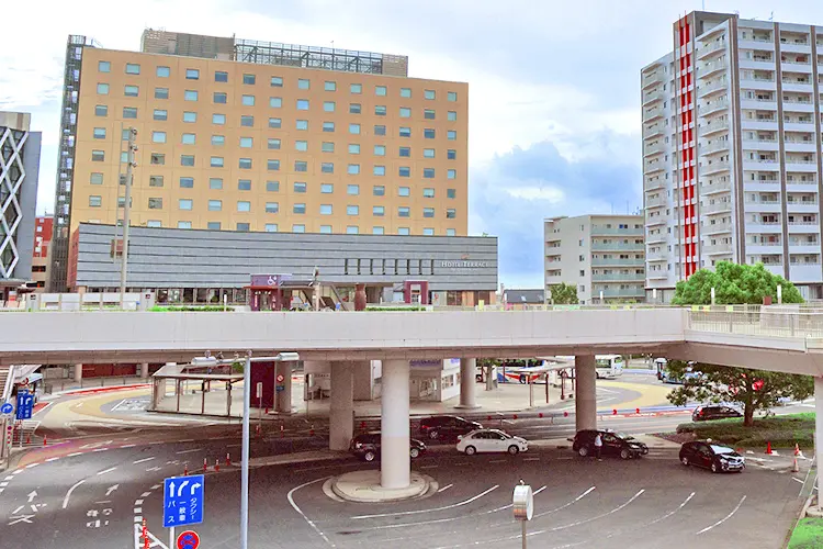 茨城の貸切バス配車場所「水戸駅 テラス・ザ・ガーデン」