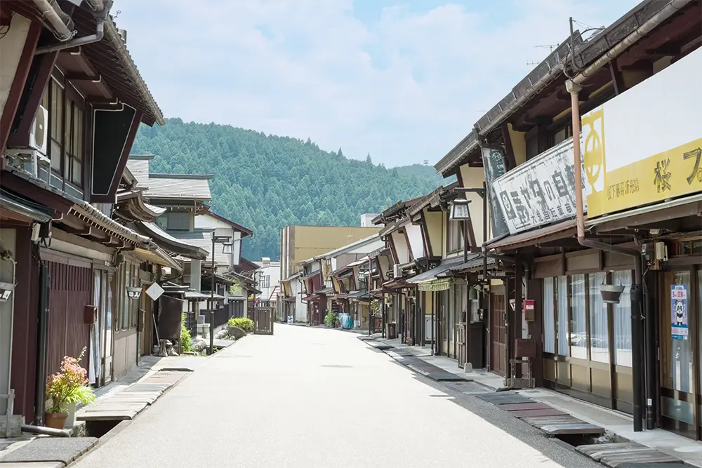 岐阜県の郡上八幡の町並み