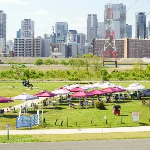 大阪の有名BBQスポット「淀川河川敷 」西中島エリア